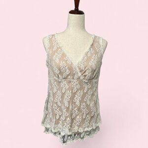 Soulmates Cream Lace Trim Top